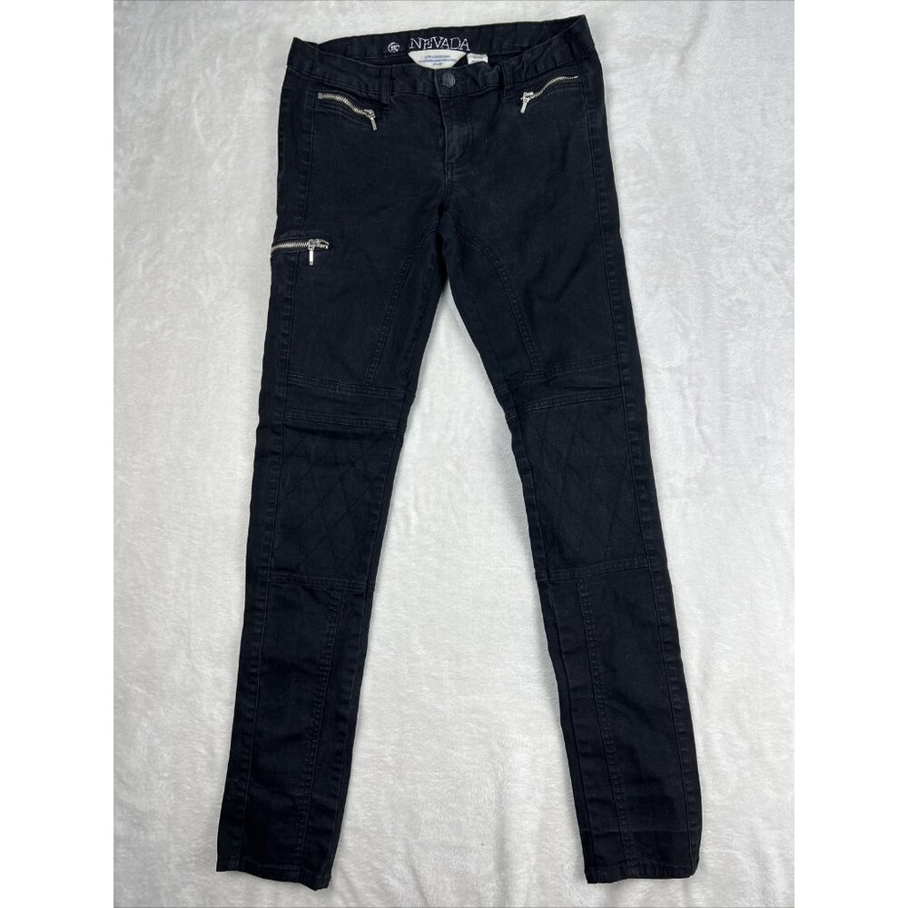 Nevada Low Rise Skinny Jeans Black Womens Size 28x33  Y2K emo Punk